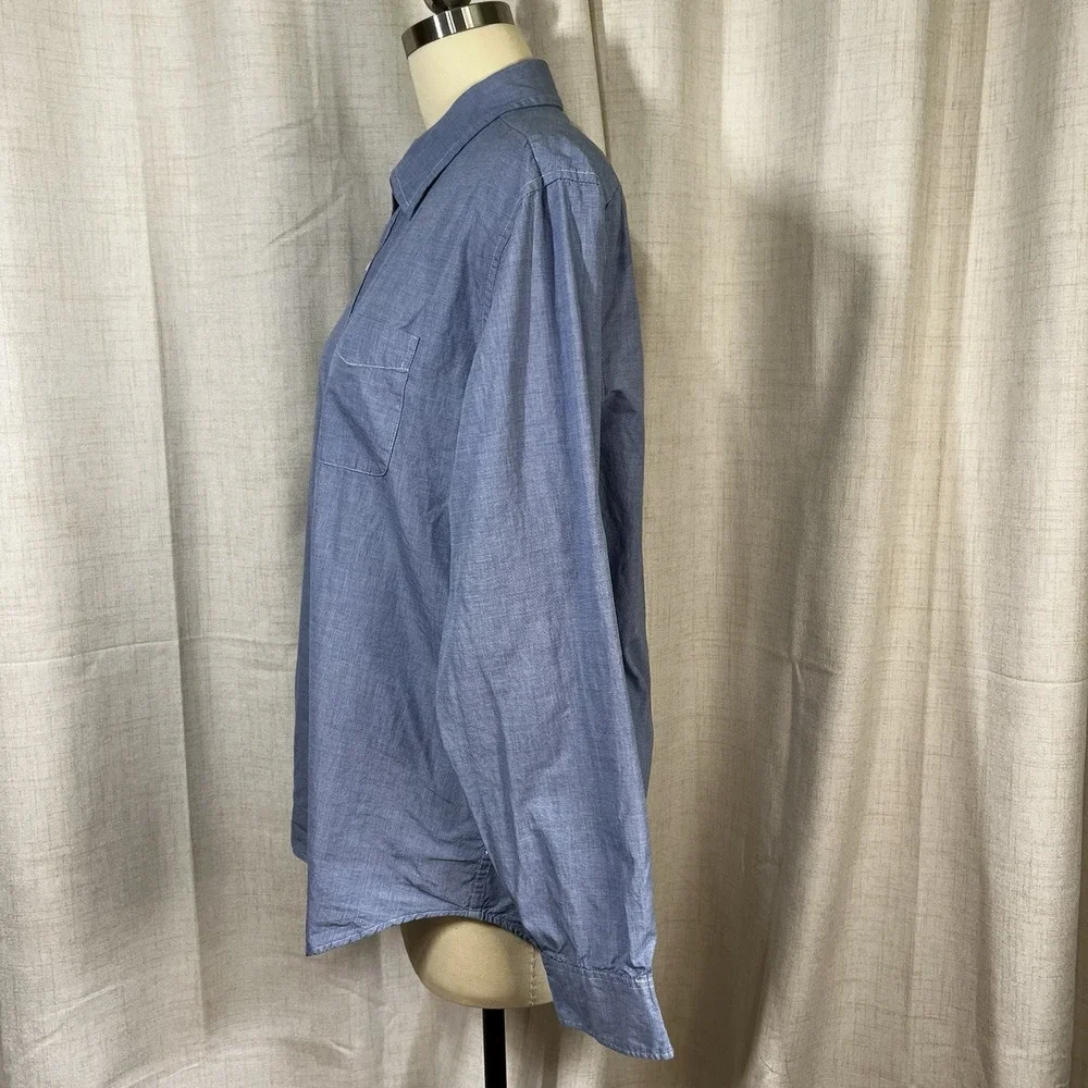 J. Crew Mens Relaxed Secret‎ Wash Cotton Button Down Shirt Waterfall Blue Large